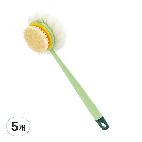 일상마스터 샤워볼 + 탄력적인 모 클리어 바디 브러쉬, 그린, 1개입, 5개