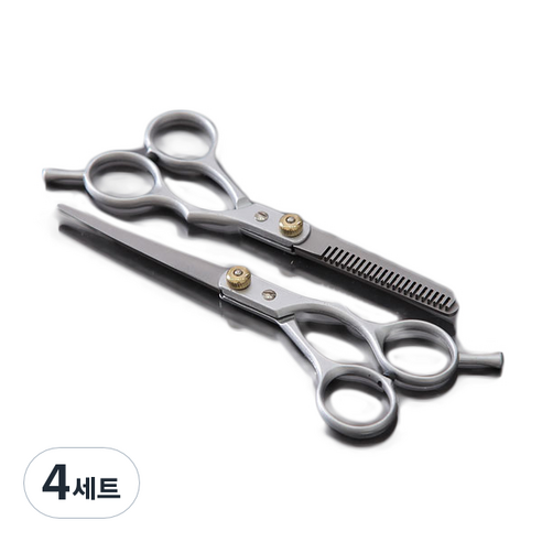 일반형 실버 미용가위 세트, 혼합색상, 4세트