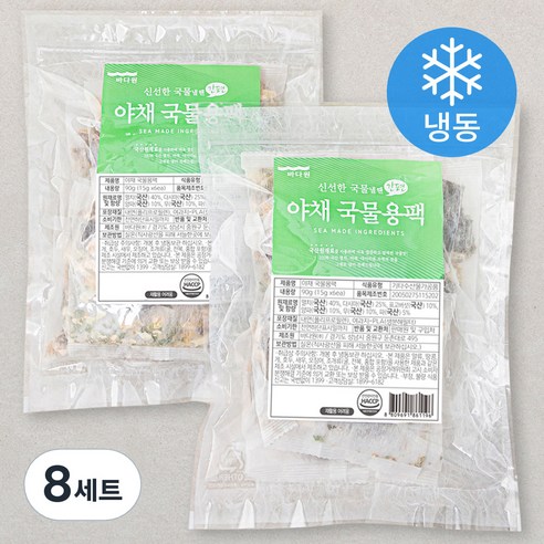 바다원 간편 국물용팩 야채, 15g, 6개입, 8개