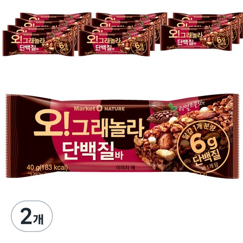 오리온 오 그래놀라 단백질바 12p, 480g, 2개