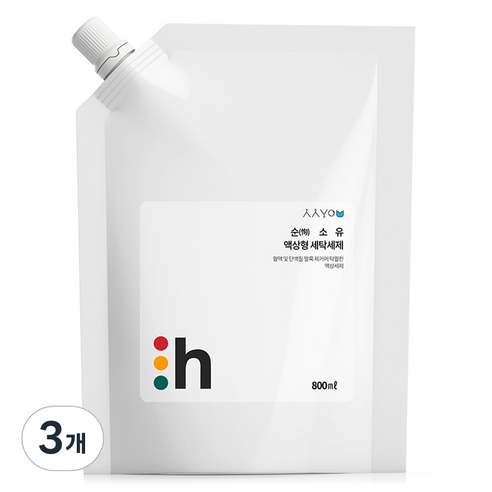 순소유 순 恂 소유 액상 세탁세제 리필형, 800ml, 3개