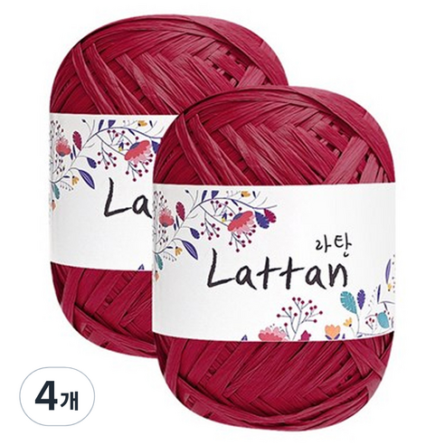 yarna 라탄 2볼 라피아실 40g, 15번(무광), 4개