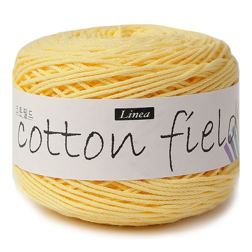 리네아 코튼 필드 뜨개실 80g, 337 베이비옐로우, 1개