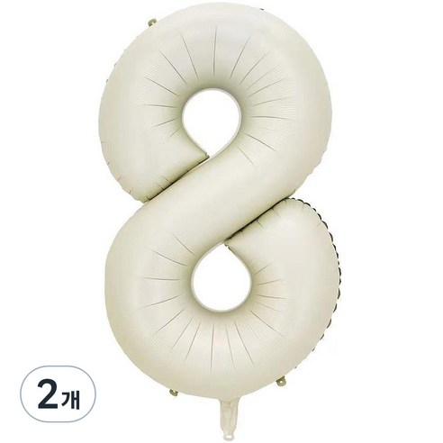 팡파티 숫자 레터링 풍선 101cm 8, 화이트, 2개