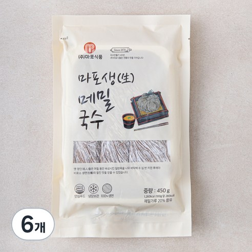 마포식품 마포 생 메밀국수, 450g, 6개