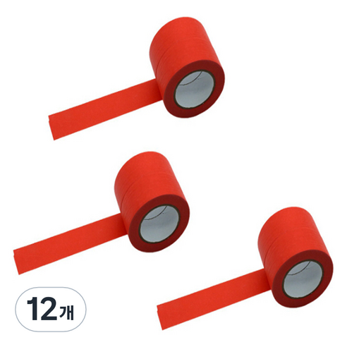 만들하비 컬러 종이 마스킹 테이프 1cm x 13m, 레드, 12개