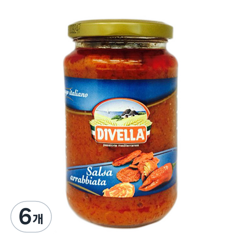 디벨라 아라비아타 소스 340g 파스타소스 DIVELLA arrabbiata, 6개, 아라비아타소스