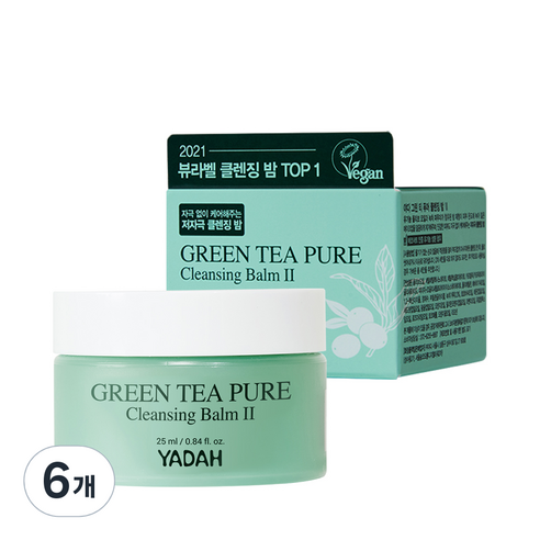 야다 그린티 퓨어 클렌징 밤 2, 25ml, 6개