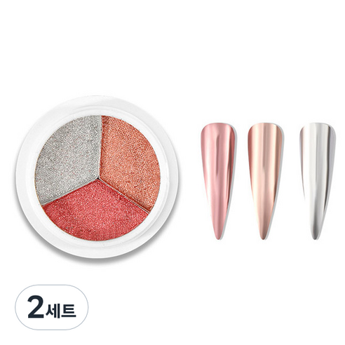 미러 네일파우더 3종 세트, 2세트, KN-A4010