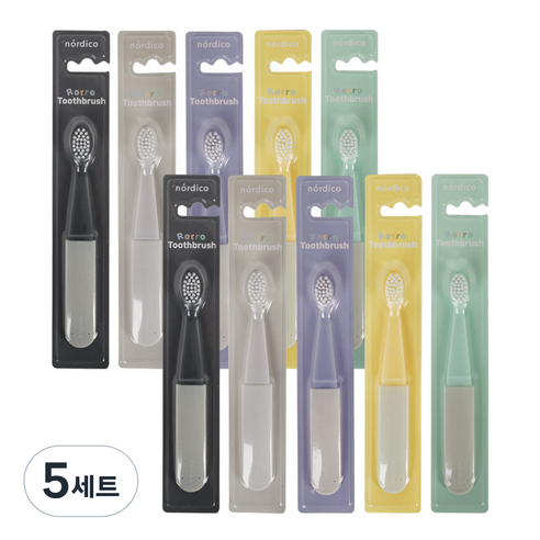 노르디코 남아용 로로칫솔 5종 x 2p 세트, 5개, 10개입, 혼합색상