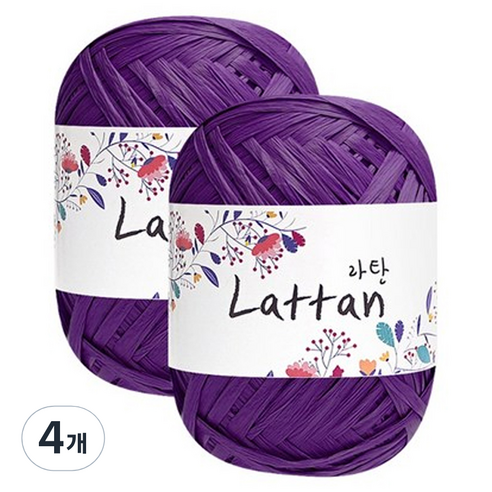 yarna 라탄 2볼 라피아실 40g, 22번(무광), 4개