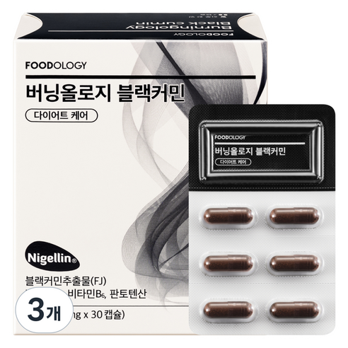 푸드올로지 버닝올로지 블랙커민 다이어트 케어 15g, 3개, 30정