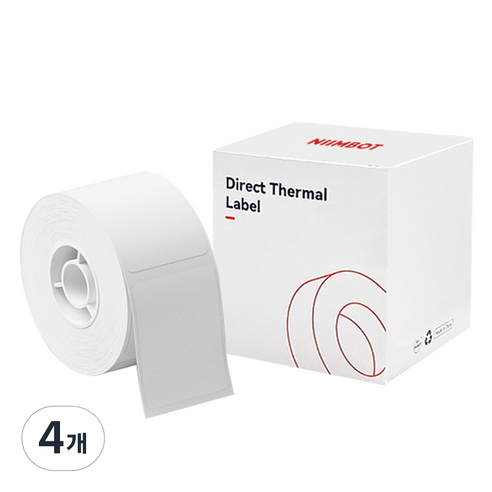님봇 라벨프린터 B21 B1 전용 라벨지 화이트 40 x 60 mm, 125칸, 4개
