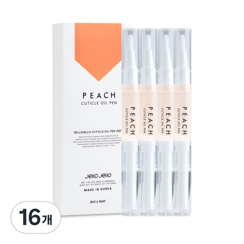 젤로젤로 큐티클 오일펜 피치, 3ml, 16개