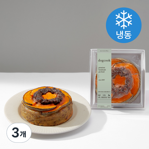 도그쿡 강아지 케이크 냉동 간식, 단호박, 300g, 3개