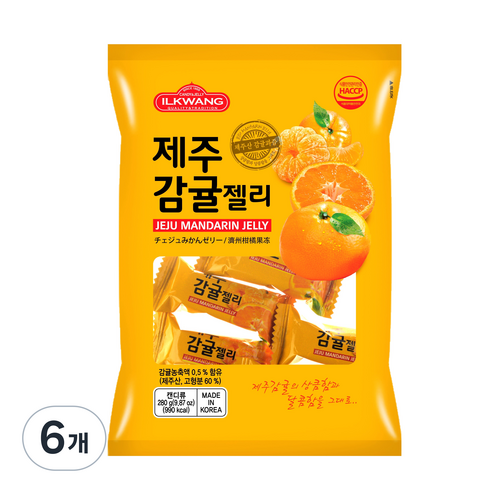 일광제과 제주감귤젤리, 280g, 6개
