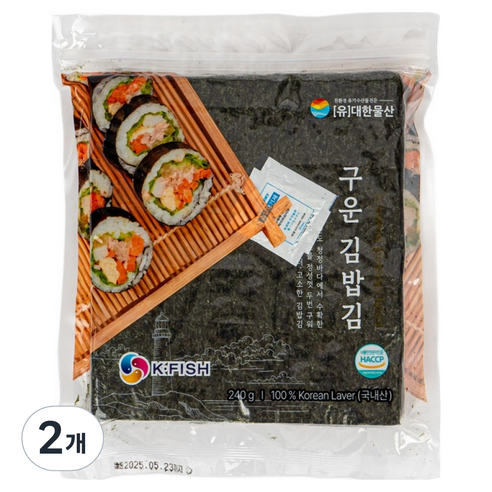 완도건강해 구운 김밥김 100p, 240g, 2개