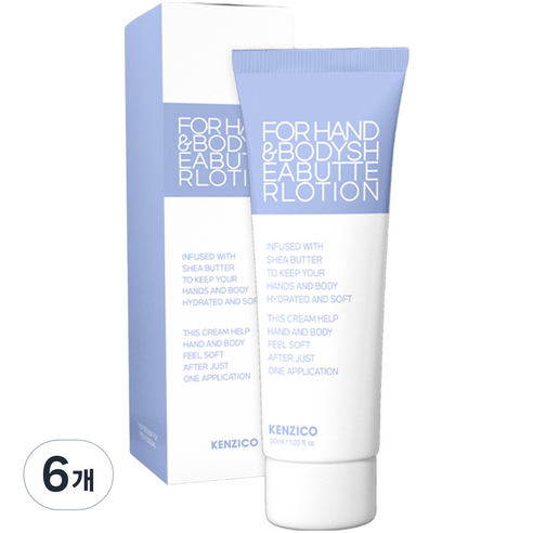 켄지코 포 핸드 앤 바디 시어버터 로션 베이비파우더향, 30ml, 6개