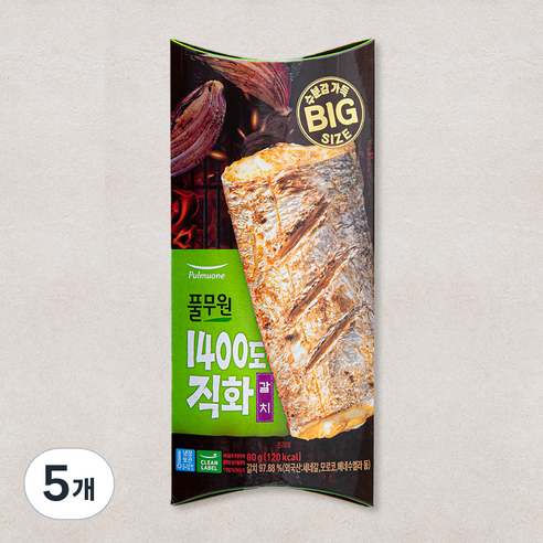 풀무원 1400도 직화 갈치, 80g, 5개