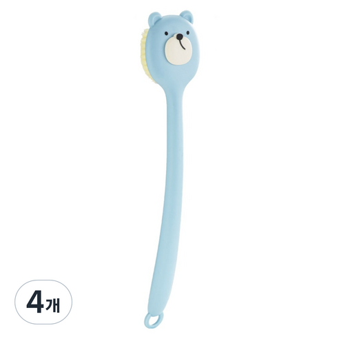 깨끗하게 샤워하자 바디 등 샤워 브러쉬, 블루, 4개, 1개입