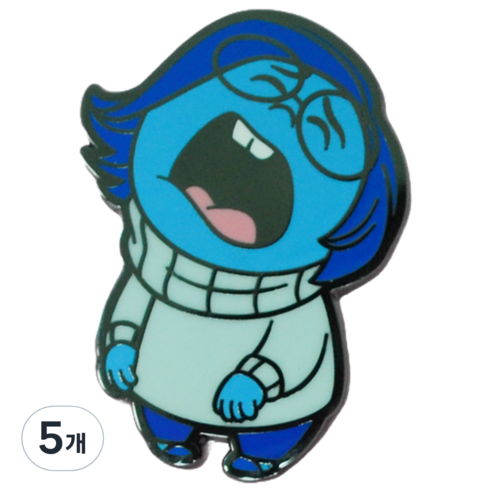 디즈니 인사이드아웃2 슬픔이 단면 뱃지, 5개, 1개입