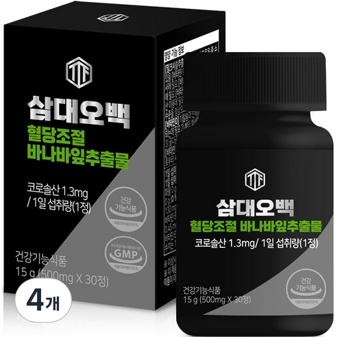 삼대오백 혈당조절 바나바잎추출물 정제 영양제 15g, 30정, 4개