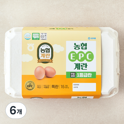 농협 EPC 무항생제 인증 1등급 특란 900g, 6개, 15구