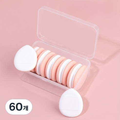 홈즈픽 메이크업 스펀지 미니 핑거 퍼프, 60개, 화이트