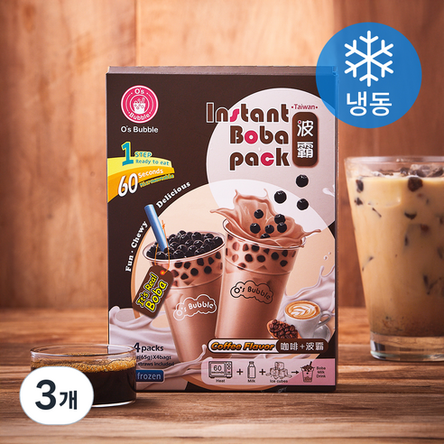 오스버블 인스턴트 보바팩 버블티 커피맛 4개입 (냉동), 260g, 3개