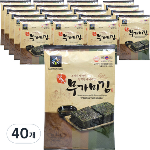광천삼원푸드 무가미 전장김, 11g, 40개