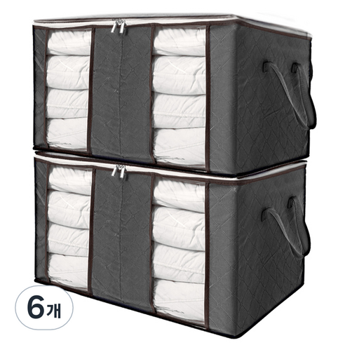 차이나다 다용도 리빙 수납박스, 그레이, 100L, 6개