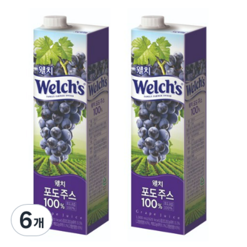 웰치 포도 주스, 6개, 1L