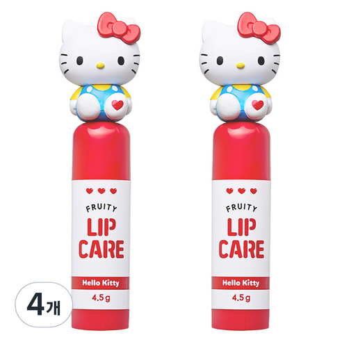 아텍스 산리오캐릭터즈 립케어, 헬로키티, 4.5g, 4개
