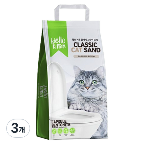 헬로키튼 고양이 캡슐 벤토나이트 모래, 7kg, 3개, 오션향