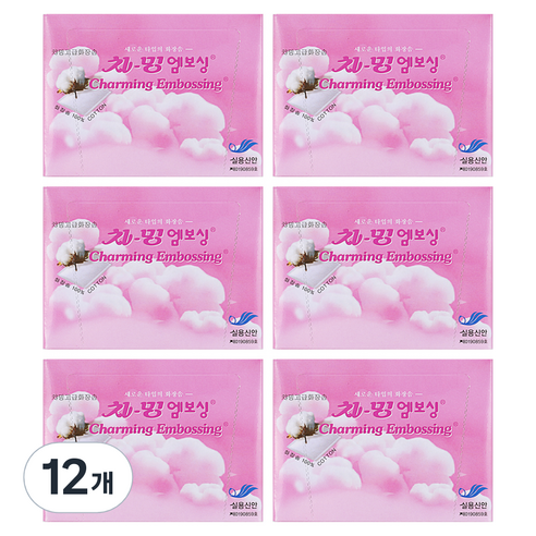 에스떼오뜨젠 차밍 엠보싱 순면 저자극 고급 화장솜, 100개입, 12개