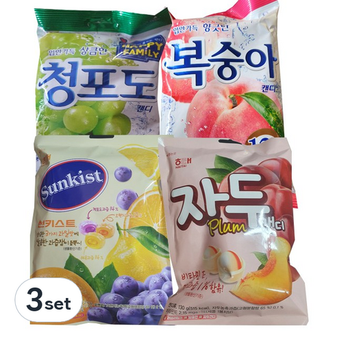 와이프레쉬)인기과일맛사탕세트, 3set