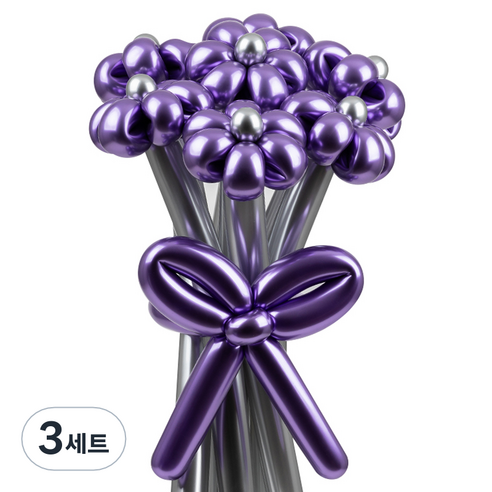 셈퍼텍스 요술풍선 데이지 튤립 꽃다발 만들기 세트, 리플렉스 바이올렛, 3세트
