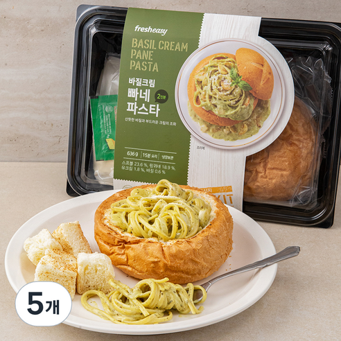 프레시지 바질크림 빠네 파스타 2인분, 636g, 5개