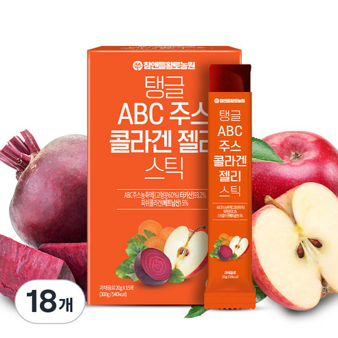참앤들황토농원 탱글 ABC주스 콜라겐 젤리 스틱 15p, 300g, 18개