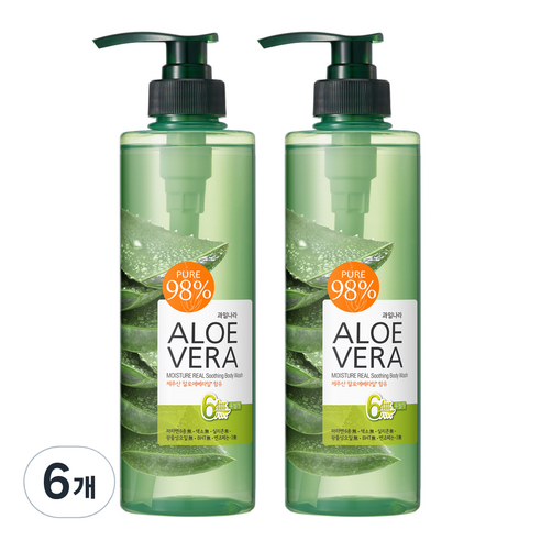 과일나라 알로에 수딩젤 바디워시, 500ml, 6개
