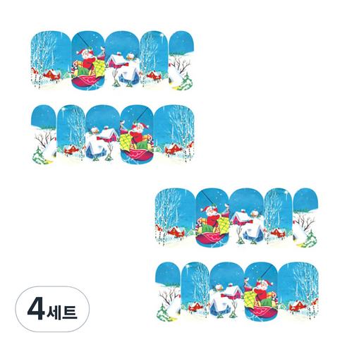뷰티팝 크리스마스 리미티드 에디션 네일 스티커, L, 4세트