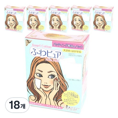 코튼라보 후아 퓨어 패팅 화장솜, 18개, 60개입