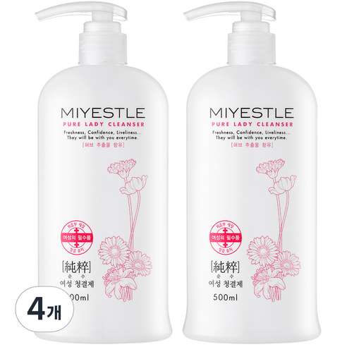 동성제약 미에뜰 순수 약산성 여성청결제, 500ml, 4개