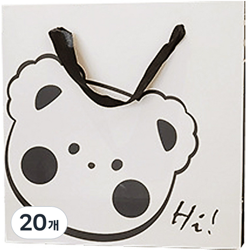 마켓감성 귀여운곰 선물가방 32 x 25 cm, 20개, 혼합색상