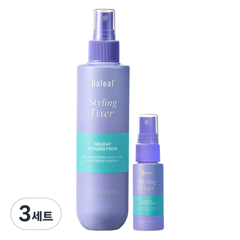 달리프 글램 볼륨 스타일링 헤어 픽서 200ml + 휴대용 미니 헤어 픽서 30ml 세트, 3개