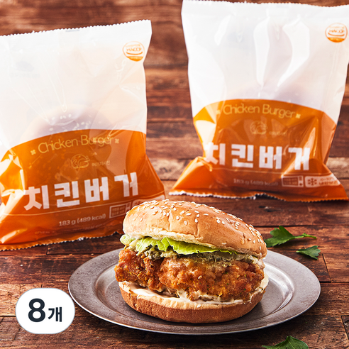 치킨버거, 183g, 8개