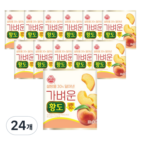 오뚜기 가벼운 황도 통조림, 280g, 24개