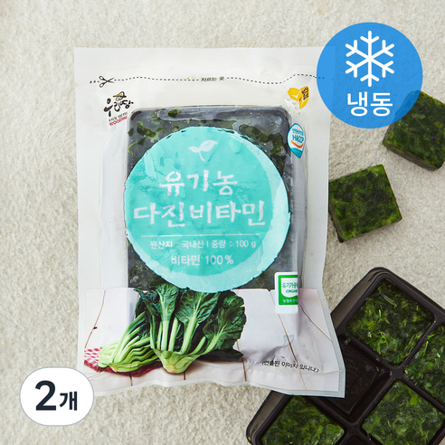 우리땅 유기농 인증 다진 비타민 (냉동), 2개, 100g