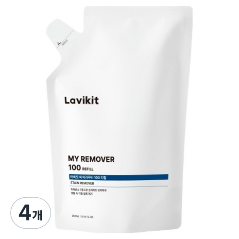 라비킷 마이리무버100 얼룩제거제 리필, 300ml, 4개