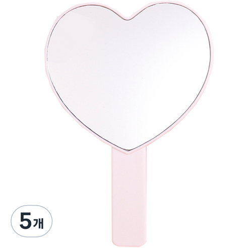 더블제이 모던 파스텔 하트 손거울, 아이보리, 5개